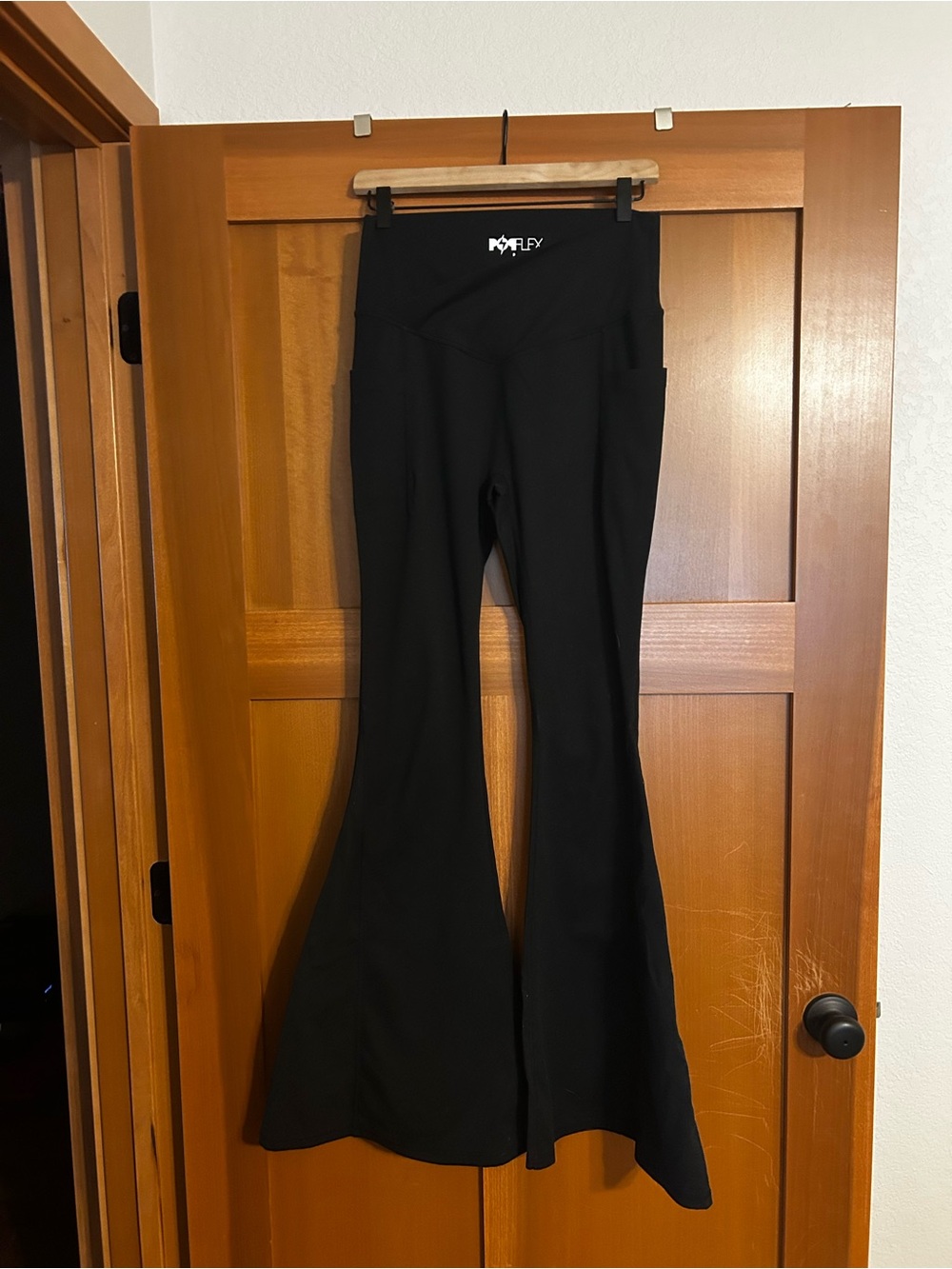 Popflex Black Bell Bottoms Workout Leggings
